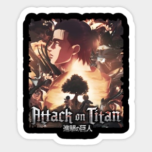 AOT Eren, Mikasa, Armin Childhood Friends Sticker
